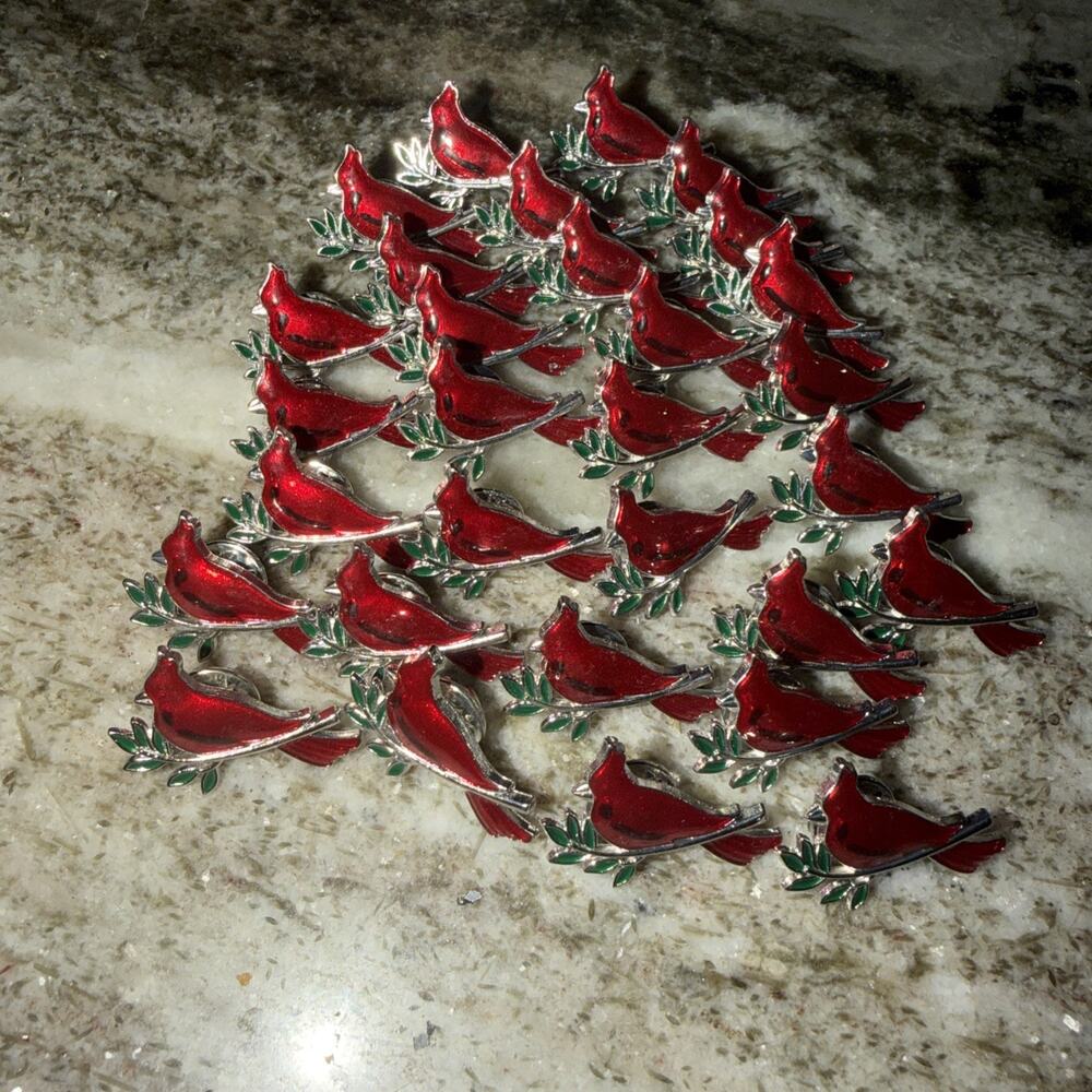Always Near Red Cardinal Enamel Pins Huge Lot Gift 30+ Pins JHA